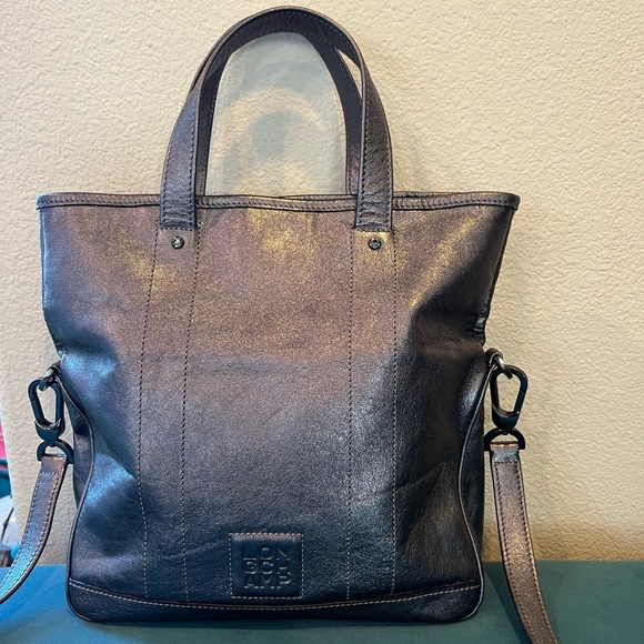 VINTAGE METALLIC GRAY LONGCHAMP BAG - Picture 1 of 7